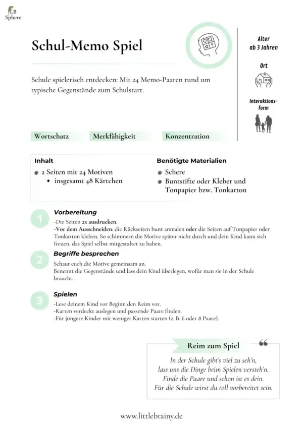 Schul-Memo Spiel – Bild 3