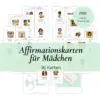 Produktvorschau Bild aller Affirmationskarten Vorlagen. Startbild des Produkts