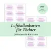 Luftballonkarten für Töchter. 20 liebevolle Kärtchen