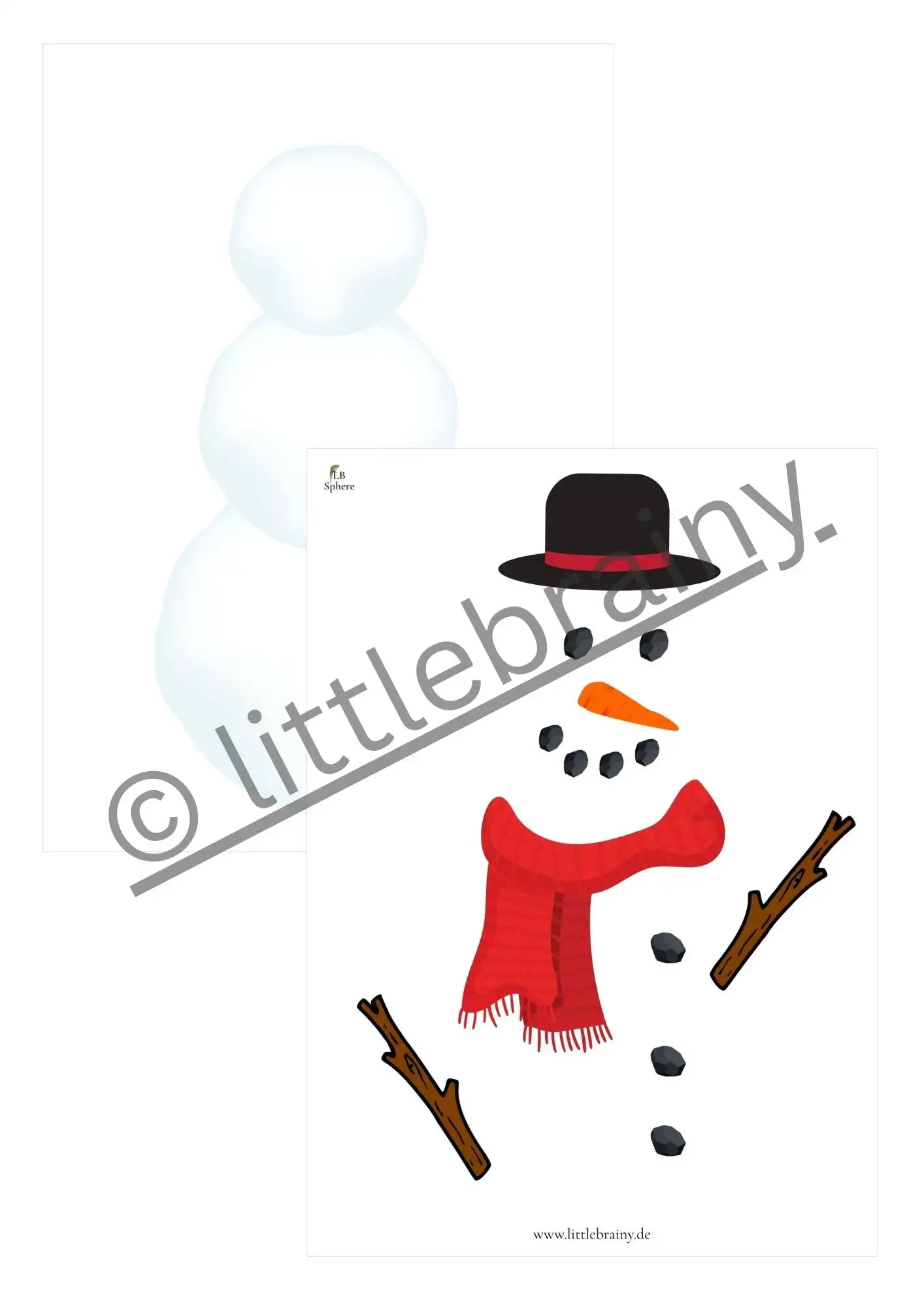 Wattebilder | Schneemann & winterliche Motive – Bild 4