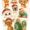 Produktvorschaubild für die Weihnachtspuzzles, schneeeule, rudolph the red nouse, reh mit weihnachtsmütze, pinguin, teddy, schneemann, schlittenfahrende Kinder, familie sucht weihnachtsbaum aus