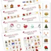 Vorschaubilder für die PDF Vorlagen zum Download für Bingo mit Weihnachtmotiven