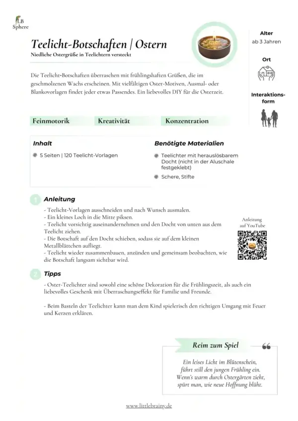 anleitung mit reim für die teelichtbotschaften ostern