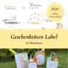 Geschenktüten Lables Produktbild, Geschenktaschen gefüllt mit Leckereien zu Ostern