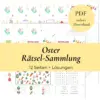 Produktbild mit allen Rätseln PDF abgebildet. In einem Banner steht Osterrätsel Sammlung