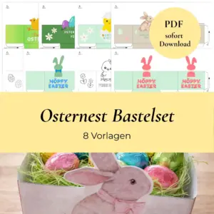 Produktbild Thumbnail Osternest Bastelset. 8 Vorlagen und ein echtes Beispielbild